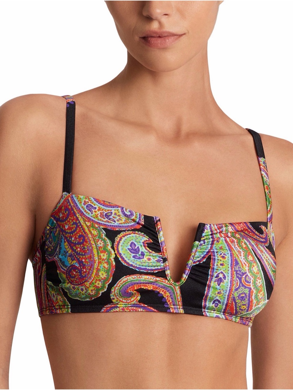 Lauren Ralph Lauren Women’s Paisley-Print U-Wire Bikini Top-Bordado Paisley 6